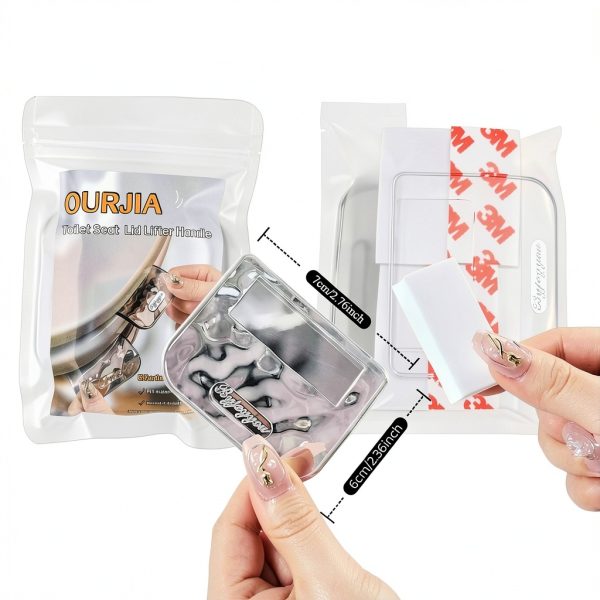 Toilet seat handle OURJIA Round Lifter 2pcs Transparent Grey-5