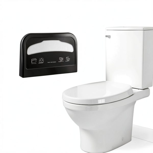 Toilet Seat Cover Dispenser Hushee 2‑Pack Wall‑Mount Black ABS-6