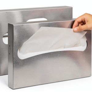 2 Pack Toilet Seat Cover Dispenser,Commercial Stainless Steel Brushed Toilet Seat Cover Holder for Disposable Toilet Seat Covers Wall Mount for Bathroom Restroom-0
