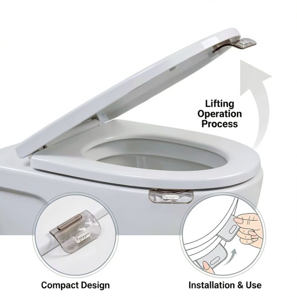 Toilet Seat Lifter 2 PCS Hands-Free Lever WTYPOPK Home Office-1