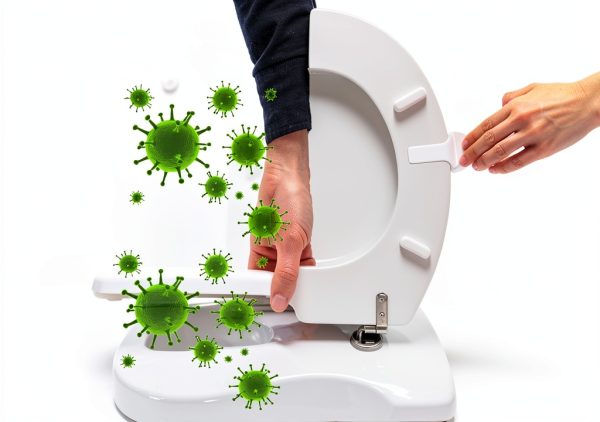 Toilet Seat Lifter White Lusofie Plastic No‑Touch Lid for Home Office-5
