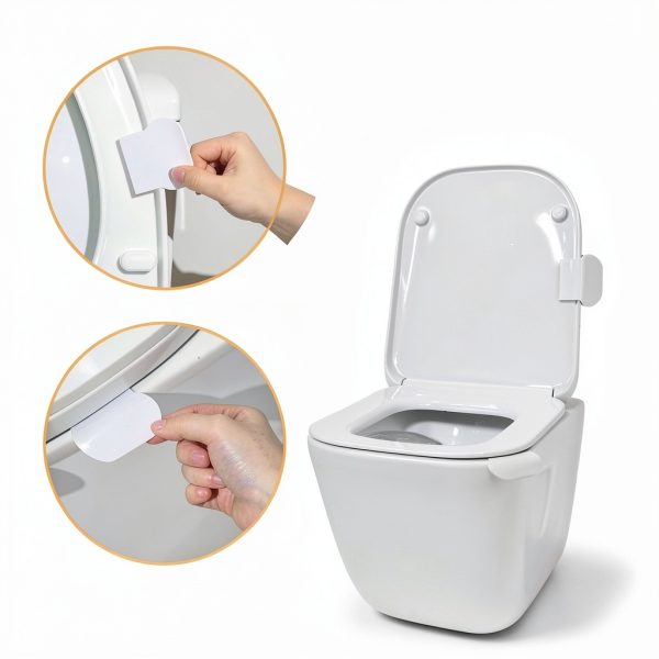 9 Pcs Toilet Seat Lift Handle, Seat Holder Lift Tools Avoid Touching Toilet Seat Bathroom Accessories for Home Bathroom Office Hotel (White)-3