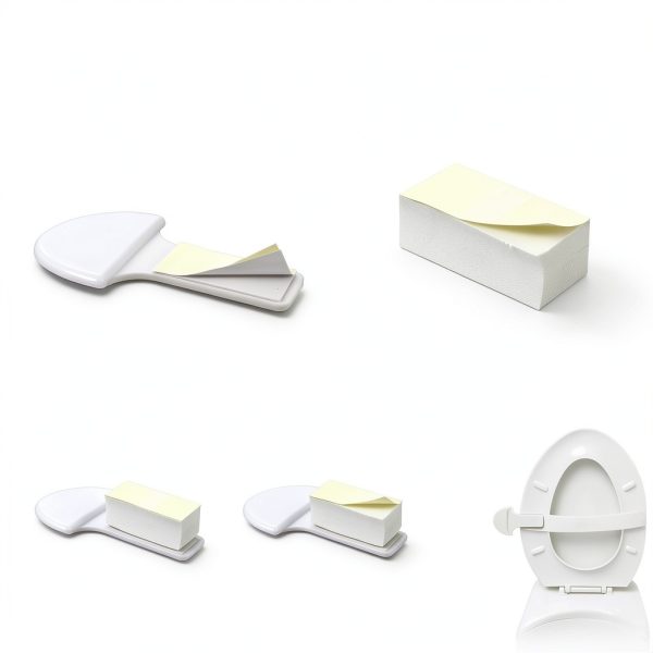 Toilet Seat Lifter 4 Pack Adhesive Handle by Mabor Touch-Free-3